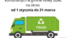 Okresowy harmonogram wywozu odpadów komunalnych w Gminie Nowy Staw na 2026 rok.