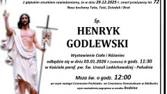 Zmarł Henryk Godlewski. Żył 72 lata.