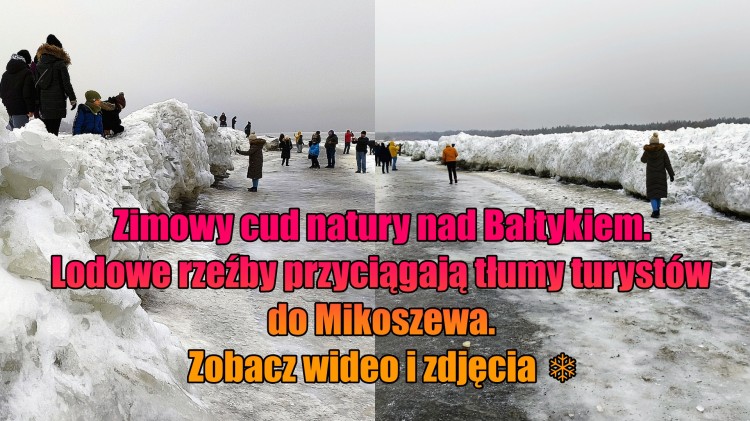 Zimowy cud natury nad Bałtykiem. Torsy - Lodowe rzeźby przyciągają…