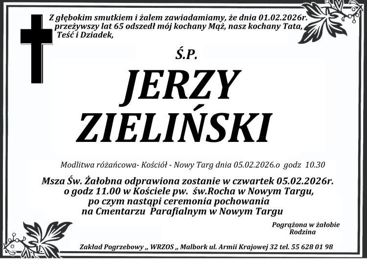 Zmarł Jerzy Zieliński. Miał 65 lat.