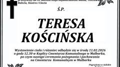 Zmarła Teresa Kościńska. Żyła 61 lat.