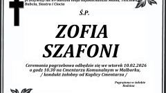 Zmarła Zofia Szafoni. Miała 89 lat.