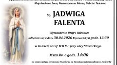 Zmarła Jadwiga Falenta. Miała 80 lat.