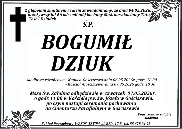 Zmarł Bogumił Dziuk. Miał 66 lat.