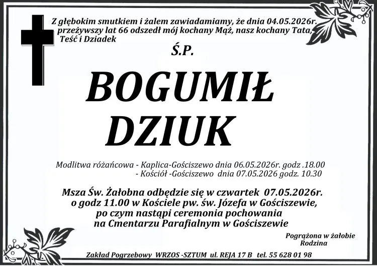 Zmarł Bogumił Dziuk. Miał 66 lat.