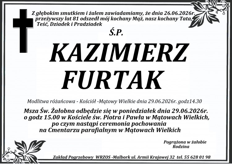 Zmarł Kazimierz Furtak. Miał 81 lat.