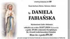 Zmarła Daniela Fabiańska. Miała 80 lat.