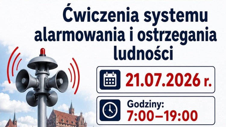 Uwaga mieszkańcy Powiatu Malborskiego! 21 lipca zawyją syreny alarmowe. To będą tylko ćwiczenia