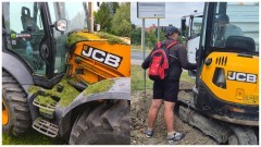 Kuriozalna sytuacja podczas rozbudowy parkingu w Malborku. Koparka zasypana skoszoną trawą, sprawcą miał być miejski radny!