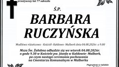Zmarła Barbara Ruczyńska. Miała 77 lat.