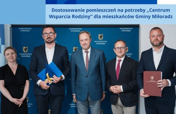 Blisko 800 tys. zł dla Gminy Miłoradz. W Starej Kościelnicy powstanie pierwsze w powiecie Centrum Wsparcia Rodziny