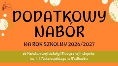 Dodatkowy nabór do Państwowej Szkoły Muzycznej w Malborku. Wolne miejsca…