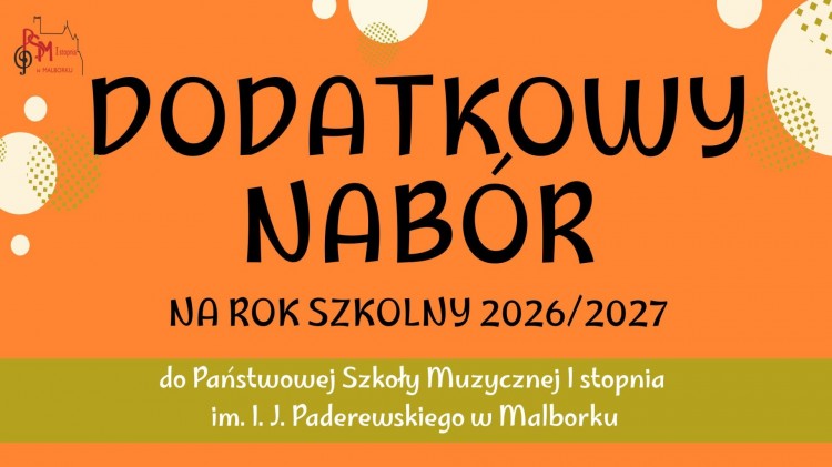 Dodatkowy nabór do Państwowej Szkoły Muzycznej w Malborku. Wolne miejsca…