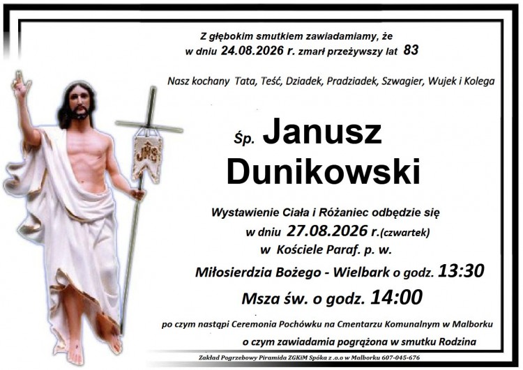 Zmarł Janusz Dunikowski. Żył 83 lata.