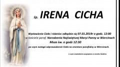 Zmarła Irena Cicha. Żyła 82 lata.