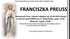 Zmarła Franciszka Preuss. Żyła 88 lat.