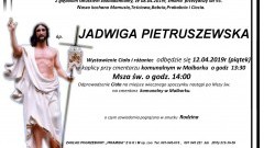 Zmarła Jadwiga Pietruszewska. Żyła 93 lata.