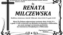 Zmarła Renata Milczewska. Żyła 64 lata.