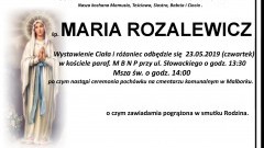 Zmarła Maria Rozalewicz. Żyła 78 lat.