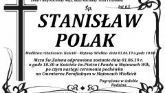 Zmarł Stanisław Polak. Żył 63 lata.