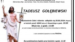 Zmarł Tadeusz Gołębiewski. Żył 76 lat.