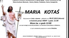 Zmarła Maria Kotaś. Żyła 83 lata