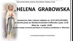 Zmarła Helena Grabowska. Żyła 83 lata.