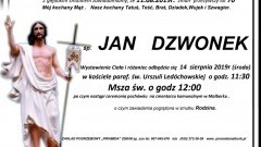 Zmarł Jan Dzwonek. Żył 70 lat.