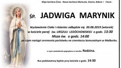 Zmarła Jadwiga Marynik. Żyła 77 lat.