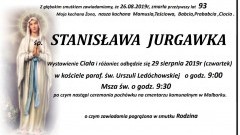 Zmarła Stanisława Jurgawka. Żyła 93 lata.