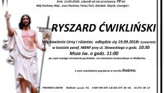 Zmarł Ryszard Ćwikliński. Żył 70 lat.