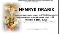 Zmarł Henryk Drabik. Żył 59 lat.