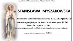 Zmarła Stanisława Myszakowska. Żyła 92 lata.