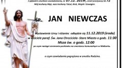 Zmarł Jan Niewczas. Żył 72 lata.