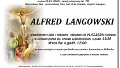 Zmarł Alfred Langowski. Żył 78 lat.