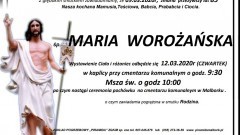 Zmarła Maria Worożańska. Żyła 85 lat.