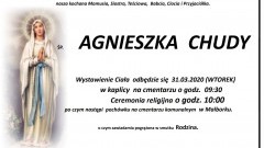 Zmarła Agnieszka Chudy. Żyła 66 lat.