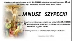 Zmarł Janusz Szypecki. Żył 65 lat.