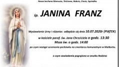 Zmarła Janina Franz. Żyła 70 lat.