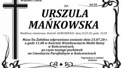 Zmarła Urszula Mańkowska. Żyła 69 lat.