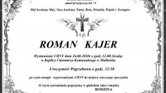 Zmarł Roman Kajer. Żył 73 lata.