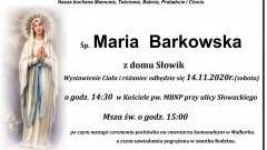 Zmarła Maria Barkowska. Żyła 98 lat.