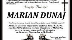 Zmarł Marian Dunaj. Żył 87 lat.