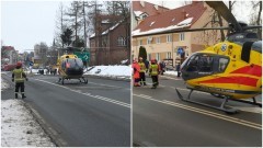 Sztum. Aby zabrać pacjenta, LPR wylądował na ulicy w centrum miasta.