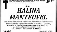 Zmarła Halina Manteufel. Żyła 89 lat.