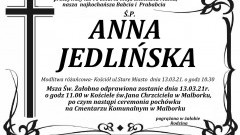 Zmarła Anna Jedlińska. Żyła 90 lat.