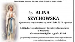 Zmarła Alina Szychowska. Żyła 75 lat.