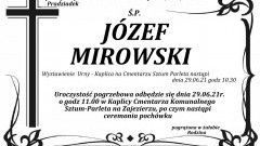 Zmarł Józef Mirowski. Żył 91 lat.