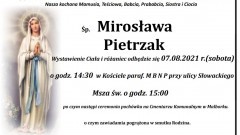 Zmarła Mirosława Pietrzak. Żyła 86 lat.