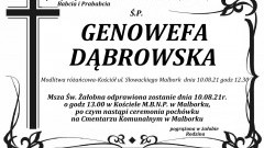 Zmarła Genowefa Dąbrowska. Żyła 90 lat.